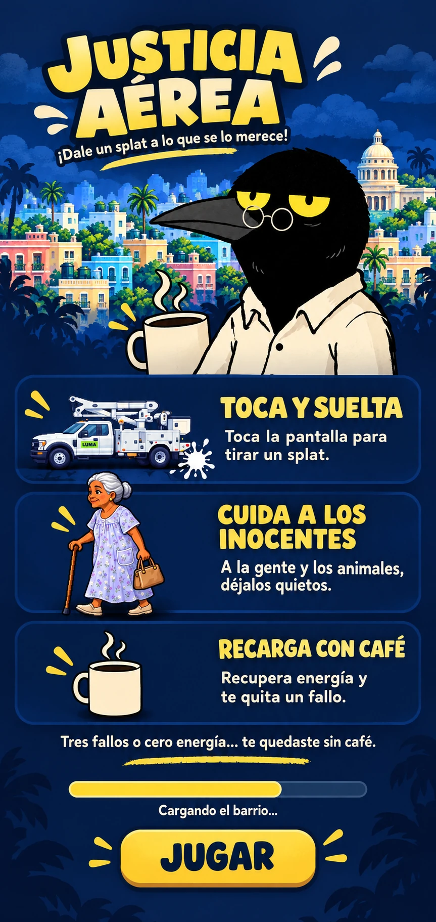 Justicia Aérea. El Changuito frente al barrio con su café.